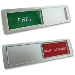 CombiCraft Schiebeschild "Frei-Nicht Stören" in einem silberfarbenen Kunststoffschiebeprofil ca. 178x50mm