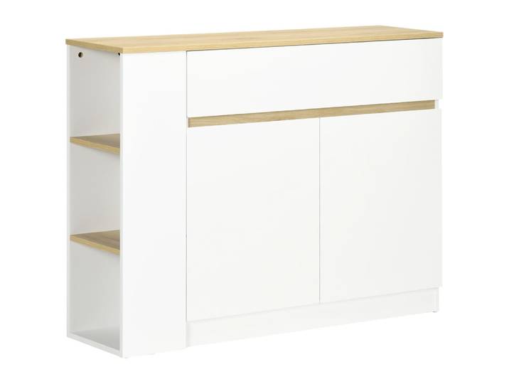 Buffet meuble de rangement avec 2 portes blanc