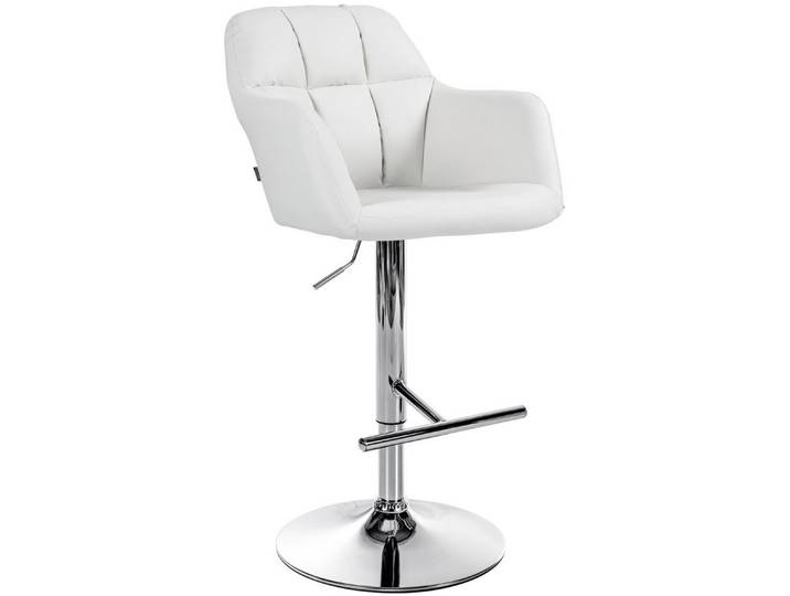 furnicato Barhocker Natoma Kunstleder 97-118 cm weiß (1 St)