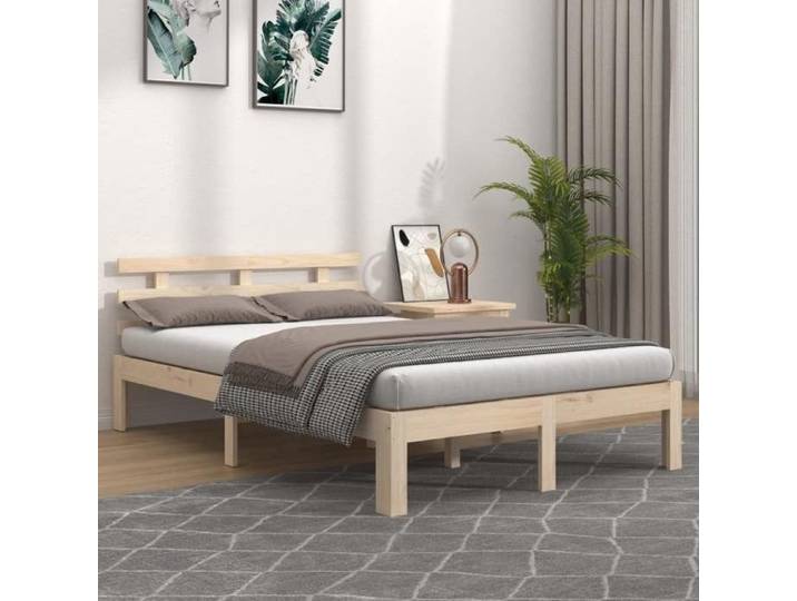 Bonne qualité - Cadre de lit sans matelas 140x190 cm - haut de gamme -15396