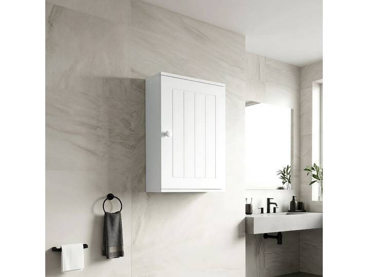 HOMCOM Armoire Murale Salle de Bain 30x14x50cm Blanc Étagère