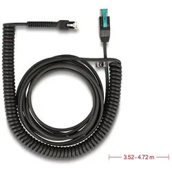 DELOCK Spiralkabel RJ50 Stecker zu PoweredUSB Stecker 12 V 3