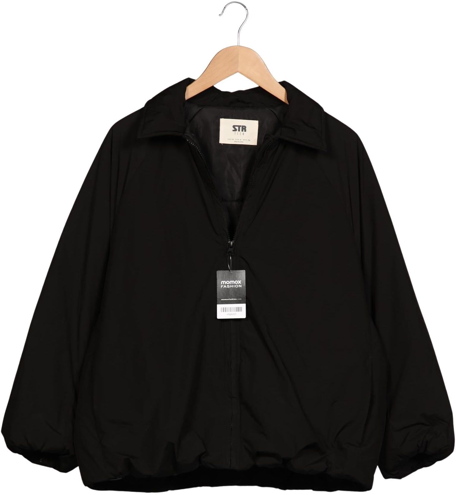 Stradivarius Damen Jacke, Schwarz, Gr. S, Synthetik - Second Hand