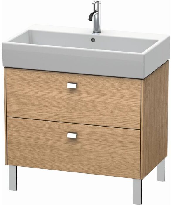 Duravit Brioso Waschtischunterbau BR443501052 784x459mm, Europ. Eiche, 2 Auszüge, Griff Chrom