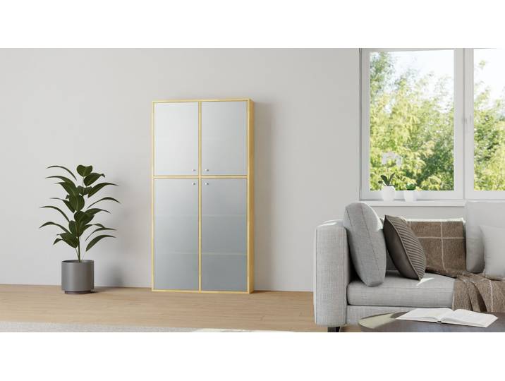 Vitrine en bois massif sur mesure Hêtre Naturel huilé