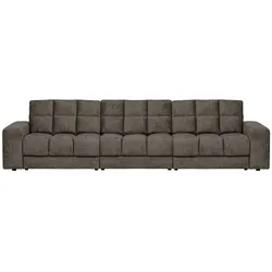 Sofa Date 3-Sitzer aus Struktursamt, klassischer Stil, grau Mountain, komfortabel gepolstert
