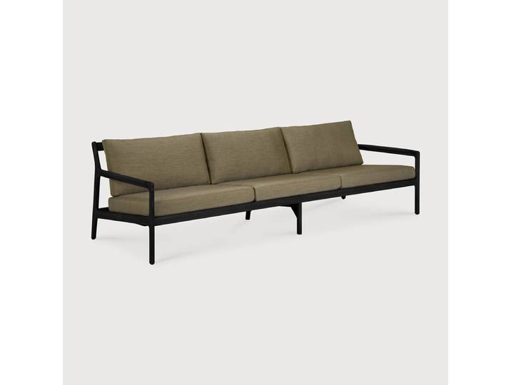 Ethnicraft Jack 3-Sitzer Sofa Teak mit Stoffkissen