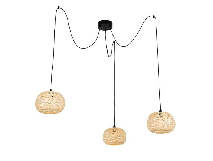 Lampe suspendue d'extérieur orientale en bambou 3 lumières IP44 -