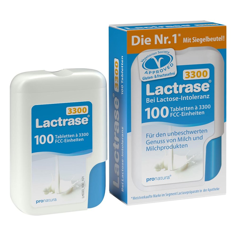 Pro Natura Gesellschaft für gesunde Ernährung mbH Lactrase 3.300 Fcc Tabletten im Klickspender 09545215