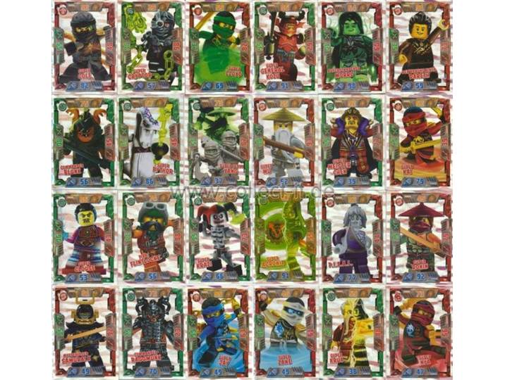 LEGO® Sammelkarte LEGO Ninjago 2 (Serie 2) Alle 24 Super Holo Karten - Deutsch
