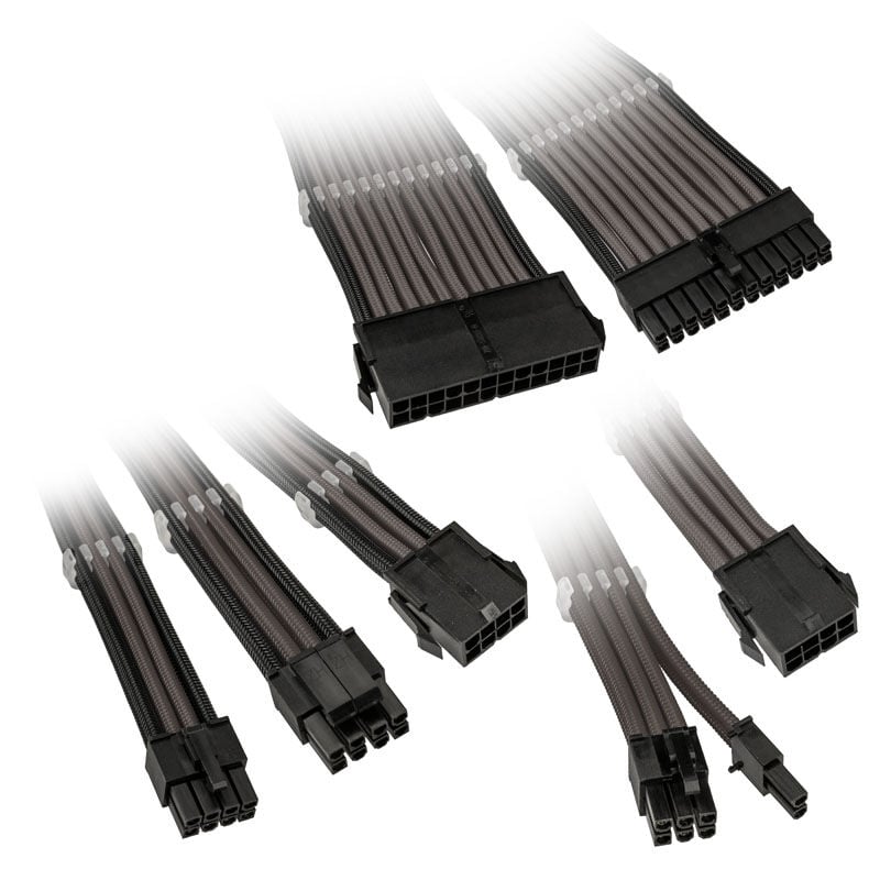 Kolink Core Adept Braided Cable Extension Kit - gunmetal