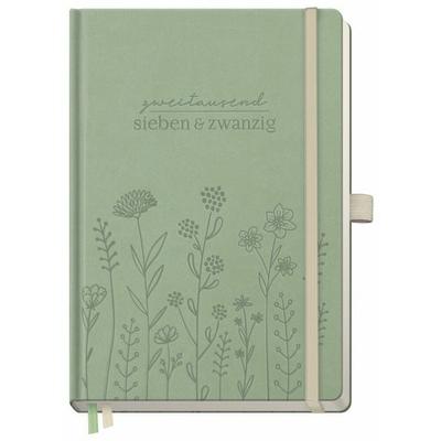 Wochen-Notiz-Timer Classic 26/27 A5 17 Monate [Fine Flowers Salbei]