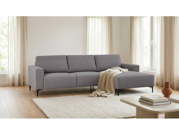 Ecksofa GOODPRODUCT Tournon, L-Form, Breite 262 cm, Webstoff, Chenille , grau, B:262cm H:85cm T:152cm, 100% Polyester, Sofas, Ecksofa, Designsofa im nordischen Stil, Wellenunterfederung, Metallfüsse