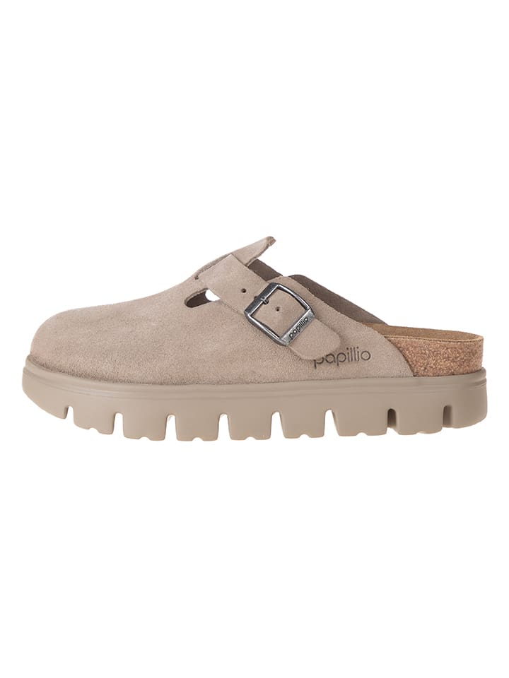 Birkenstock Leder-Clogs "Boston Chunky" in Taupe - 39