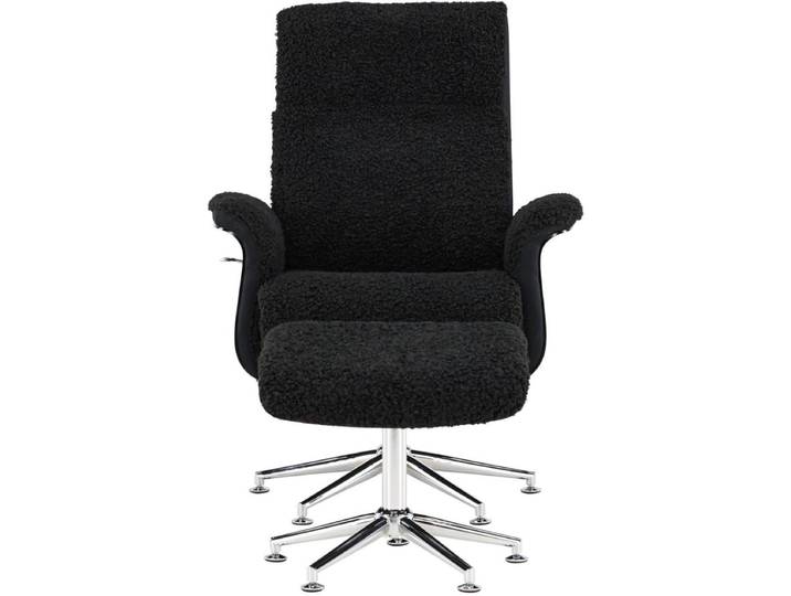 Hagön fauteuil met voetenbankje. Rugleuning verstelbaar donkergrijs.
