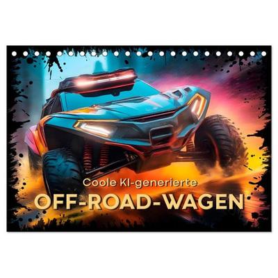 Coole KI-generierte OFF-ROAD-WAGEN (Tischkalender 2027 DIN A5 quer), CALVENDO Monatskalender
