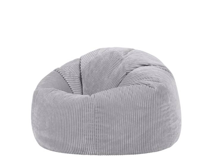 icon Sitzsack Klassisch Kingston, Cord, Grau, 200 L, Rund, 85x50x85 cm, Wohnzimmer, Sessel, Sitzsäcke, XXL Sitzsäcke