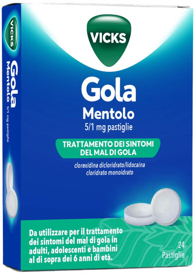 Procter & Gamble Vicks Gola Mentolo 24 Pastiglie 5/1mg