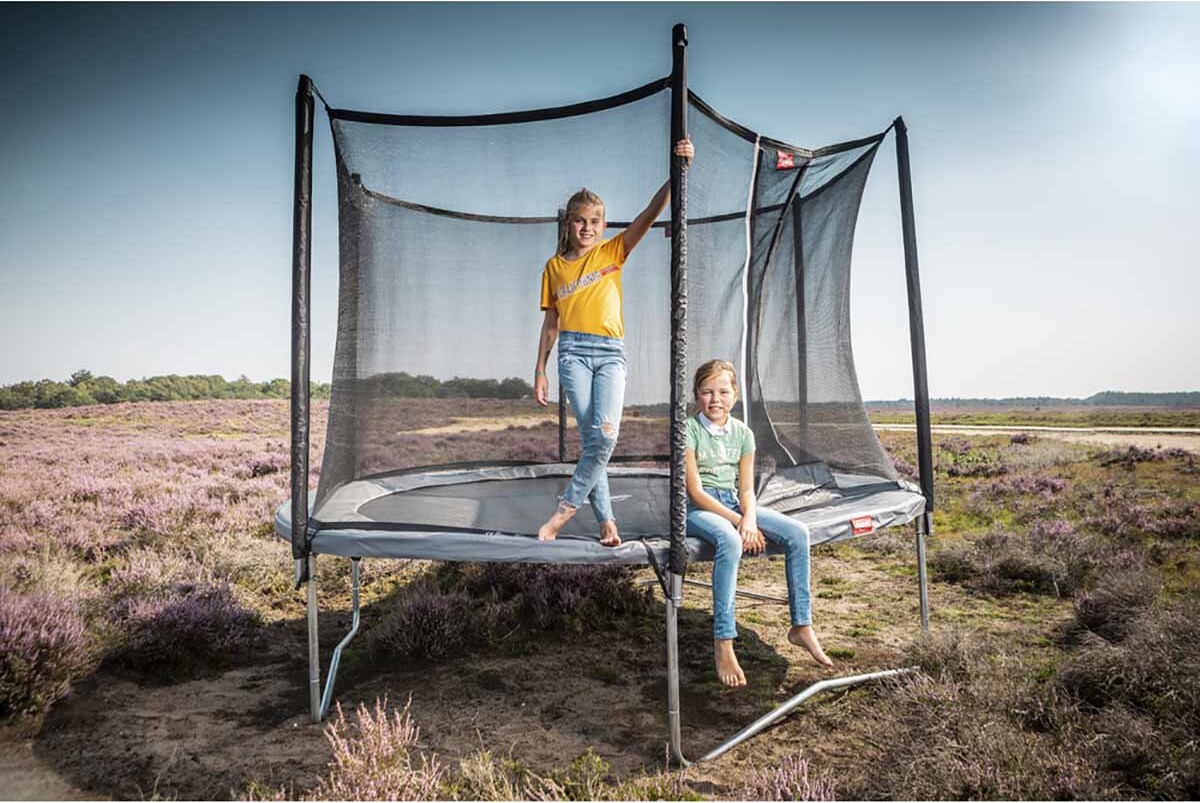 BERG 35.11.33.00, Trampolin über der Erde, Rund, 100 kg, 6 Jahr(e), Sicherheitsnetz, Grau