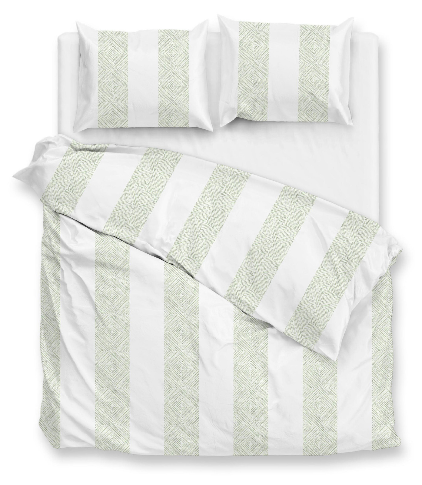 Heckett Living Dekbedovertrek Tratti di Satinado Foam Green 200 x 220 cm