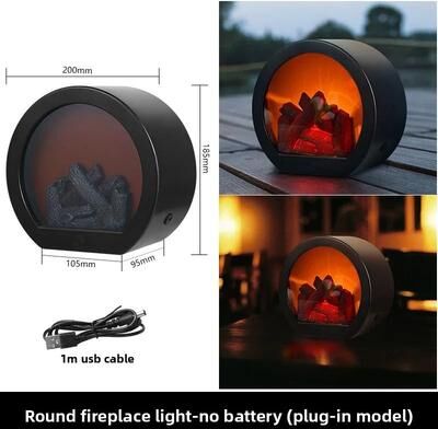 Uplifted Finds Realistic LED Fireplace Lamp With USB Battery Power & Vintage Flame Effect medium
