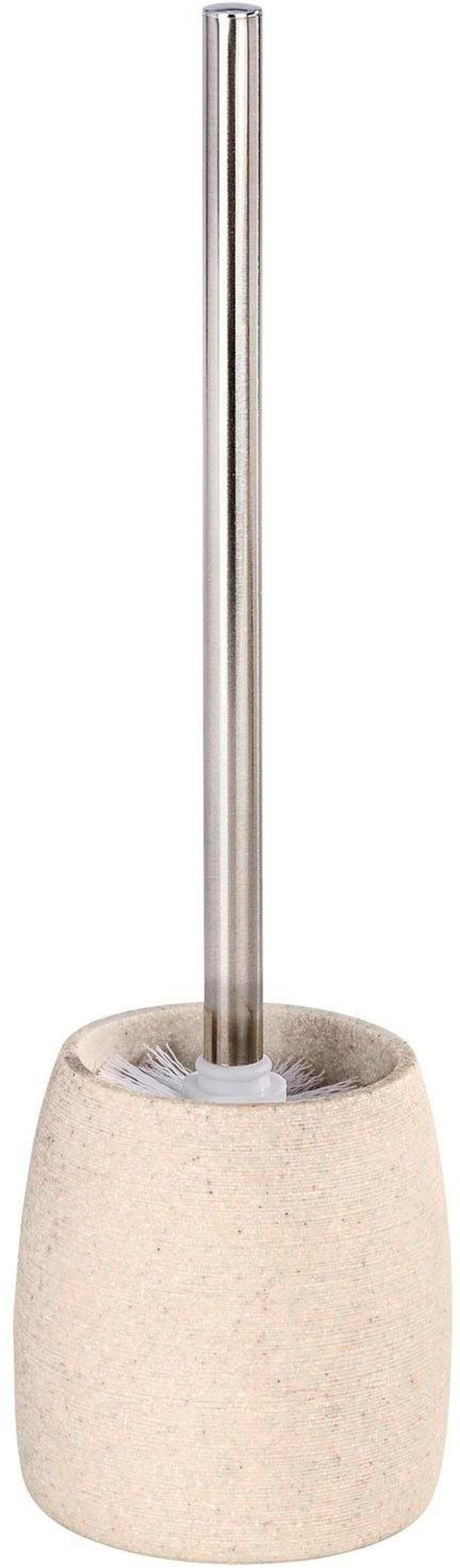 WC-Garnitur WENKO "Goa", beige, Ø:8cm, Polyresin (Kunststein), Reinigungsbürsten, WC-Garnitur beige Einheitsgröße