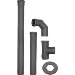 Set-Pellet-Abgasrohr lackiert mit Silikondichtung DN80 Pelletofen Pellets
