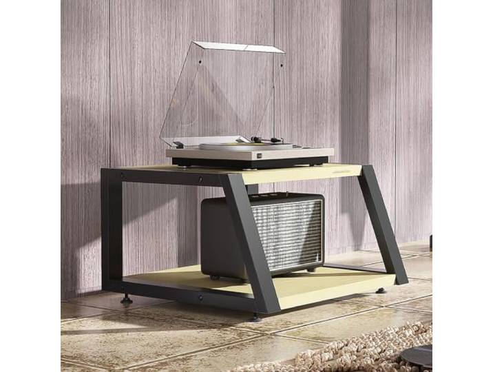2/3/4 Ebenen AV-Schrank, Verstärkerrack, Audio-Ständer aus Stahl und Holz Offene Ablage, Audio-Geräterack, Stereo-Komponenten, CD-Player, AV-Geräte, Heimkino, Wohnzimmer