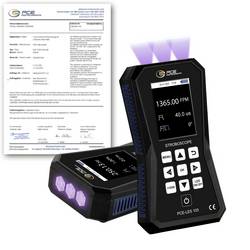 PCE Instruments Stroboskop PCE-LES 103UV-365-ICA ISO-Zertifikat 3 UVA Hochleistungs-LEDs 365…370 nm 60…300000 FPM