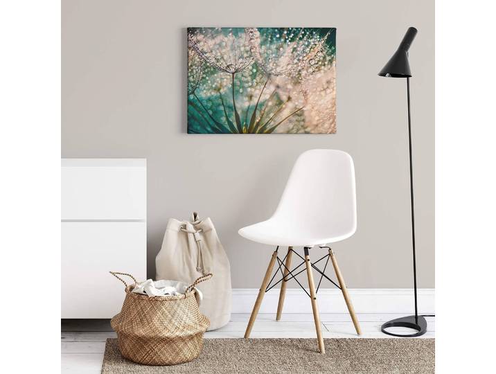 Leinwandbild Blumen Delgado Polyester PVC / Fichtenholz Weiß 70 x 50cm