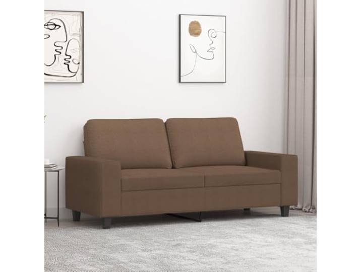 HEFZGDB 2-Sitzer-Sofa Braun 140 cm Stoff, strapazierfähiges Metallgestell für Robustheit und Stabilität, atmungsaktive Polsterung für Komfort, modernes Design mit dicken Sitzflächen