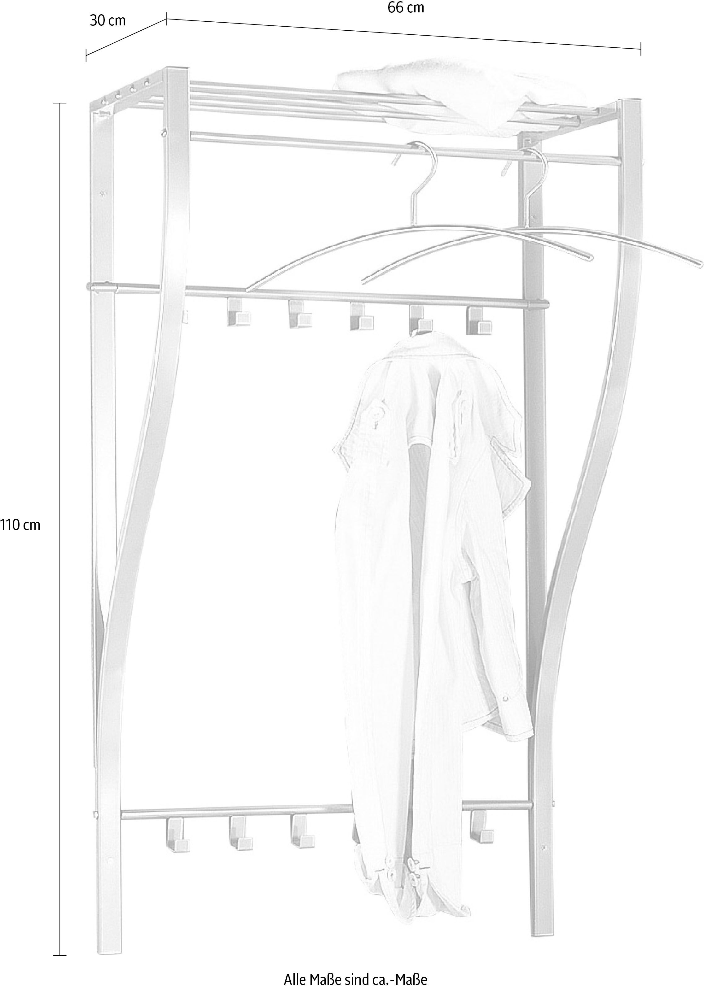 Garderobenschrank INOSIGN, grau (alufarben), B:66cm, Schränke, Garderobenschrank alufarben B/H/T: 66cm