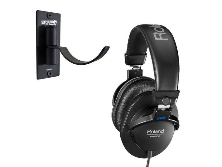 Roland Audio Roland RH-200 Kopfhörer Schwarz mit Wandhalter Kopfhörer (RH-Serie, Hifi- Studio-Kopfhörer, Stereo)