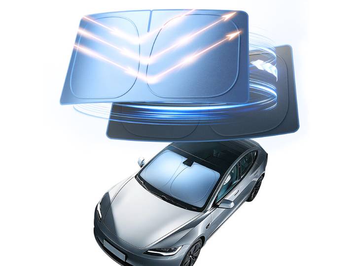 itutn Auto Voorruit Zonnescherm — Titanium-Ice Upgraded Edition Superieure Verkoeling met Geavanceerde Warmteblokkering Geschikt voor Auto's, SUV's, Crossovers Auto Zonnescherm, Visor &amp; Auto Accessoires voor de Zomer 57,1 × 31,5 Inch (145 × 80 cm)