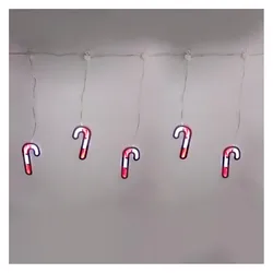 Lichterkette, Zauberhafter LED Lichtervorhang Zuckerstange für traumhafte Weihnachts-Deko (5 m)