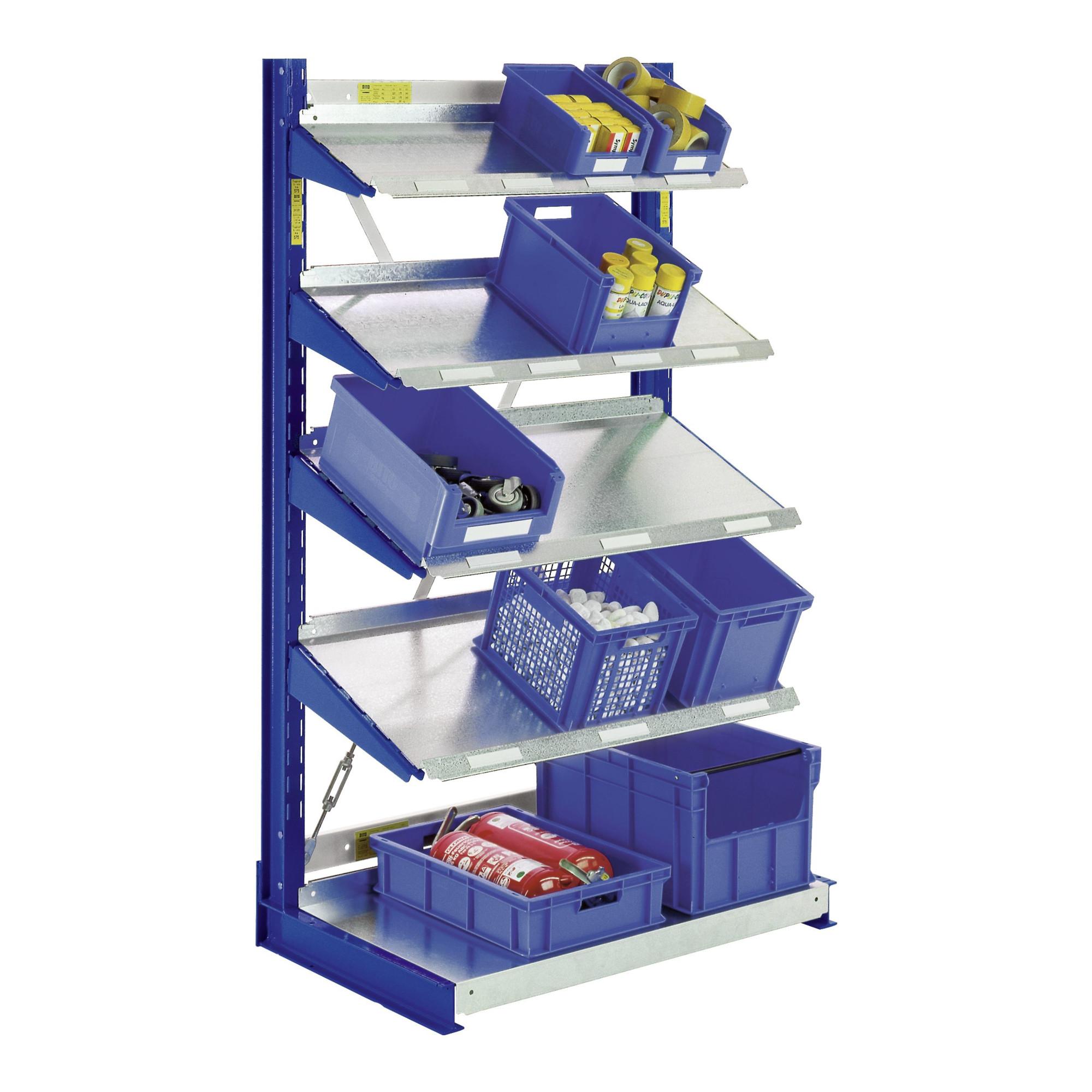 Bito Kragarmregal Set / NT300 IPE100 TypL G H1980xL1115xT700 mm, einseitig enzianblau (18039)