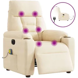 vidaXL, Massageliege + Massagesessel, Massagesessel Elektrisch Beige Mikrofasergewebe Massagestuhl Sessel