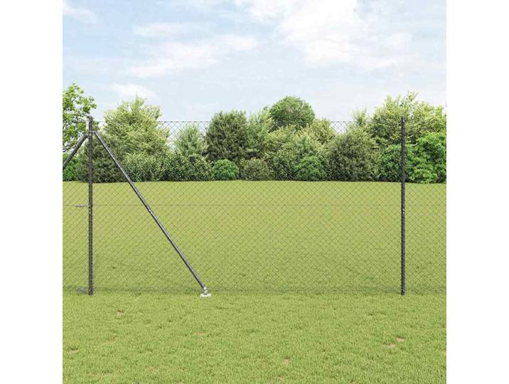 vidaXL Maschendrahtzaun mit Stacheln 10 x 1,5 m Grau Netz