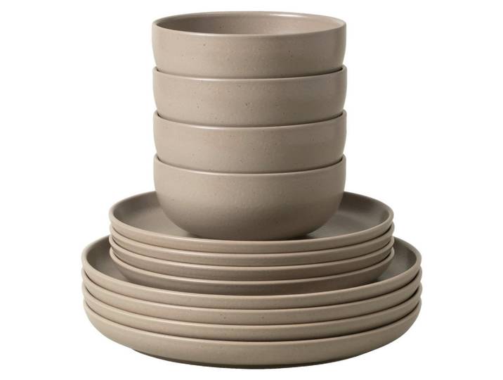Costa Nova Kombiservice Pacifica, Hellbraun, Keramik, 12-teilig, 630 ml, Made in Europe, hitzebeständig, robust, Essen & Trinken, Geschirr, Geschirr-Sets, Kombiservice
