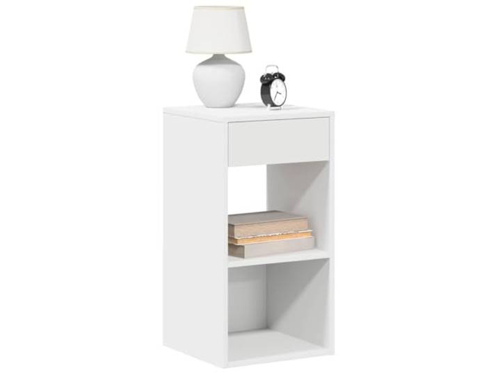 HEFZGDB Nachttische mit Schublade 2 STK. Weiß 35x34x66,5 cm Holzwerkstoff Nachtschrank Stauraum Schublade offene Fächer Schlafzimmer Möbel langlebig robust pflegeleicht