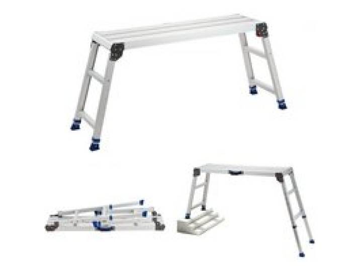 VEVOR Arbeitsplattform 1016x305mm, Klappbare Arbeitsbühne aus Alu mit 226,8kg Tragkraft, 584-876mm Höhenverstellbare Laufbühne mit Sicherheitsverriegelung, Tragbare Stufenleiter für Haus Werkstatt