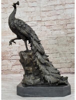 Bronzhaus Hand Made Original Milo Pea Bronze Sculpture Bird Statue Figurine Figure