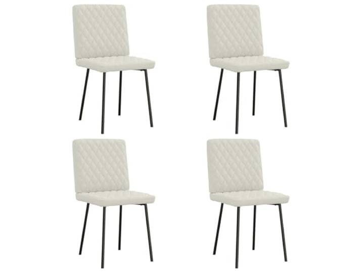 KGHFDVB Esszimmerstuehle 4 Stueck Creme Samt mit Metall Und Holzgestell Samtbezug, dick gepolstert, stabiler Stand, vielseitig einsetzbar, elegantes Design