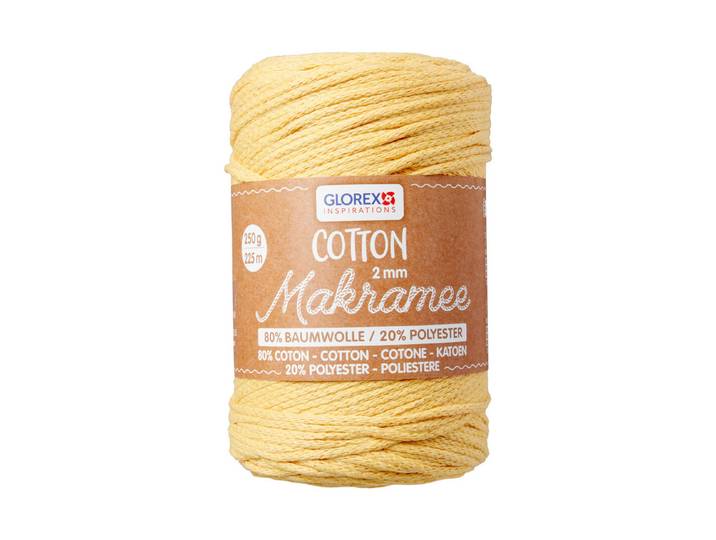 Glorex Makramee Cotton Senfgelb 2 mm 250 g
