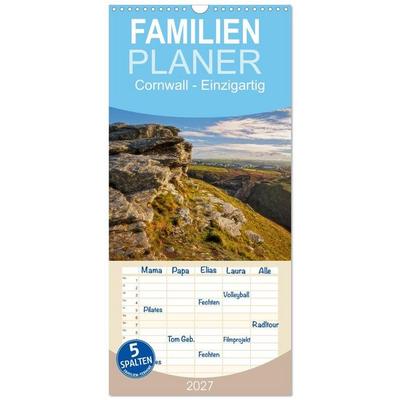 Familienplaner 2027 - Cornwall - Einzigartig mit 5 Spalten (Wandkalender, 21 x 45 cm) CALVENDO