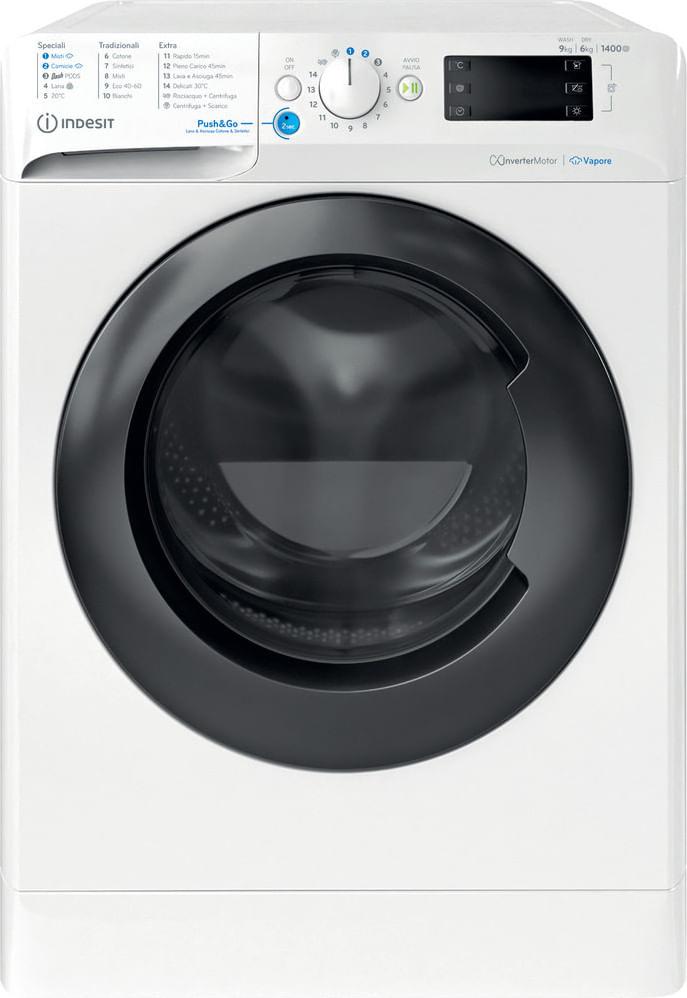 Indesit BDE 96436 WKV IT, Frontlader, Freistehend, Weiß, Links, Schwarz, Schwarz