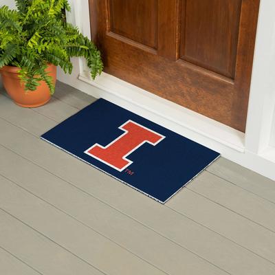 Evergreen "University of Illinois 28 in. x 16 in. Full Color PVC Door Mat - 28"" x 16"""