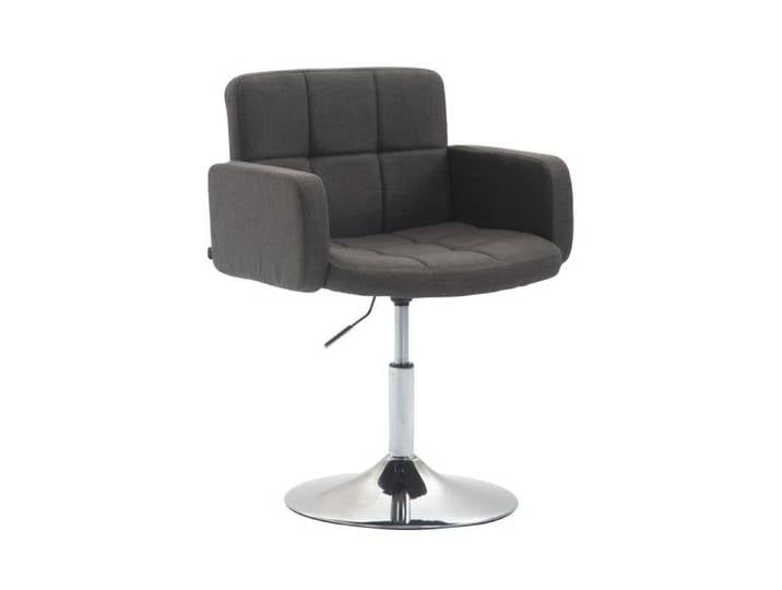 Fauteuil lounge élégant et pivotant - CLP - Los Angeles - Tissu - Gris foncé - Accoudoirs rembourrés