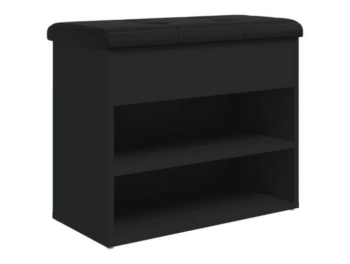 Prime Day - Banc à chaussures noir 62x32x50 cm - bois d'ingénierie - 62x32x50 cm