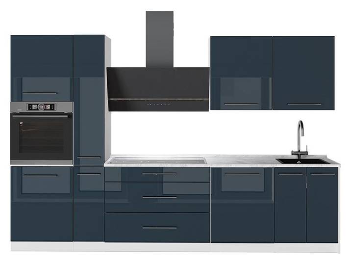 Cuisine Vicco Fame-Line Bleu foncé brillant/Blanc 310cm sans PT\, Model 64332